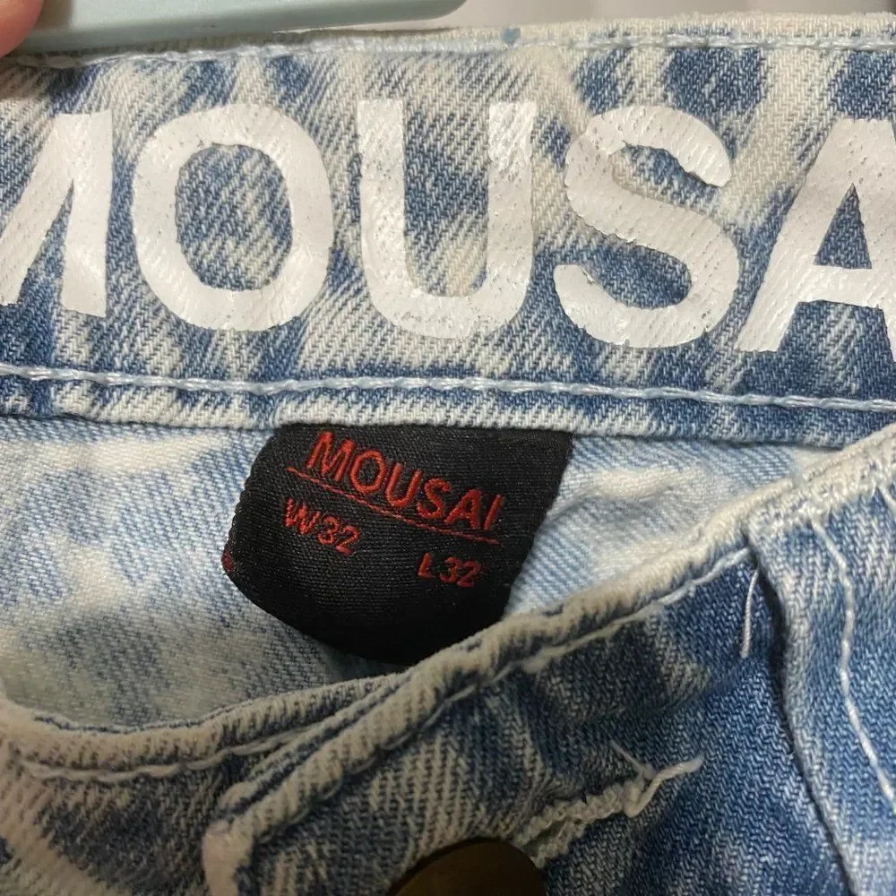 Mousai MENS denim blue distressed jeans